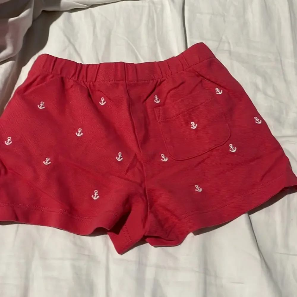 Ralph Lauren 4t washed red white anchor embroidered pull-on short nwot stretchy